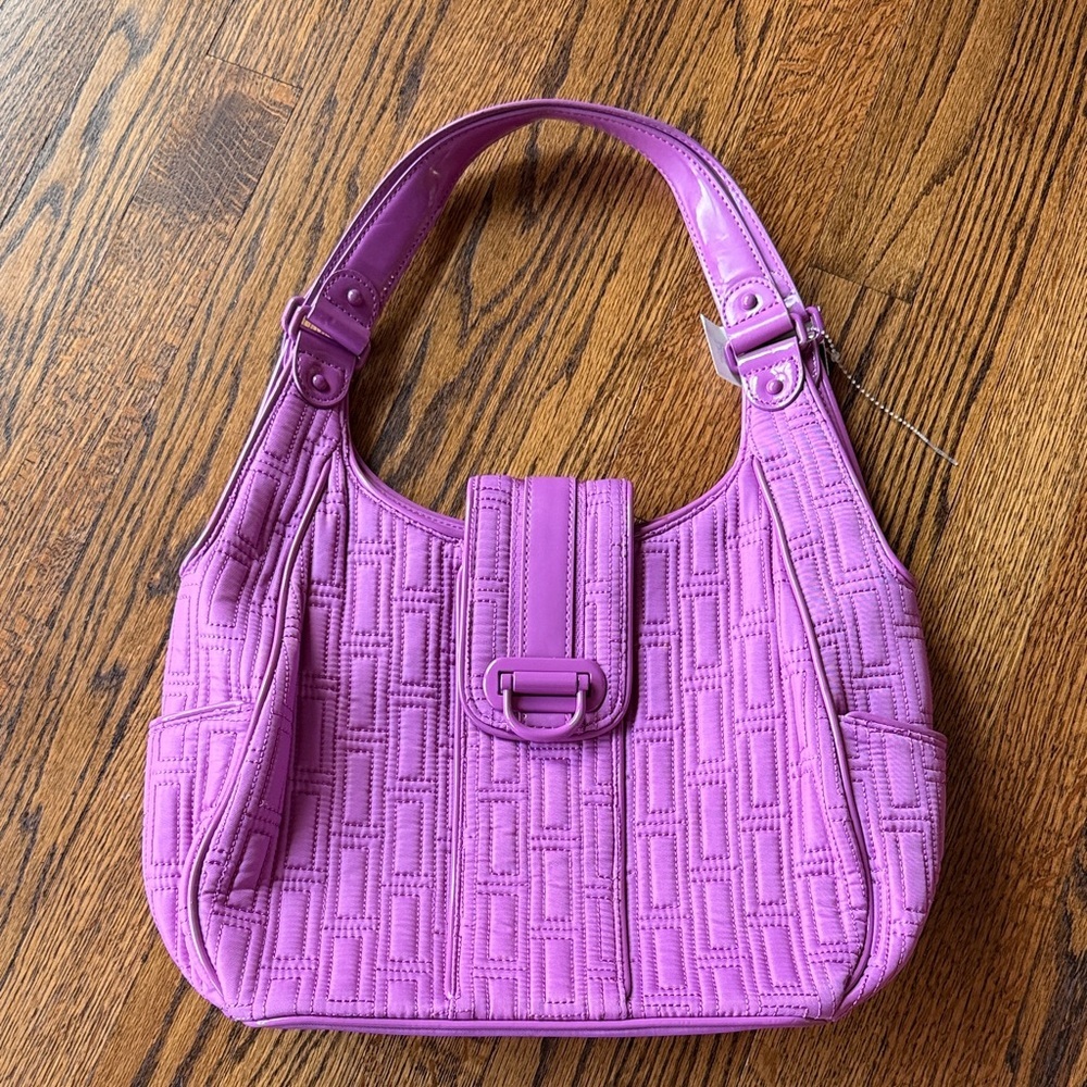 Vera Bradley Women’s Quilted Purple Double Strap Shoulder Bag Preppy Going Out